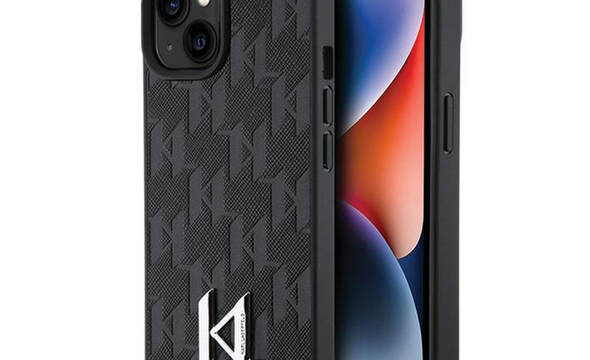 Karl Lagerfeld Leather Monogram Hot Stamp Metal Logo - Etui iPhone 15 (czarny) - zdjęcie 1