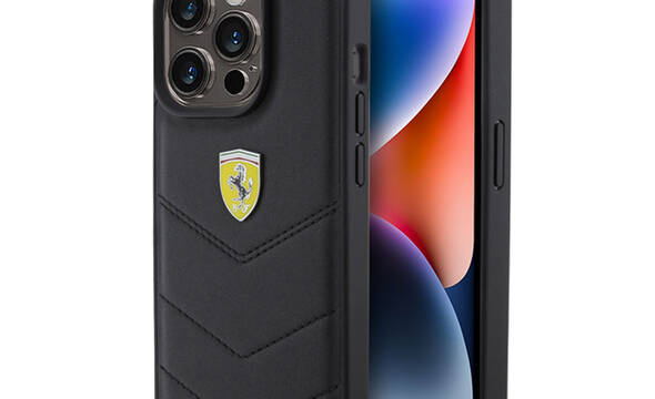 Ferrari Quilted Metal Logo - Etui iPhone 15 Pro (czarny) - zdjęcie 1