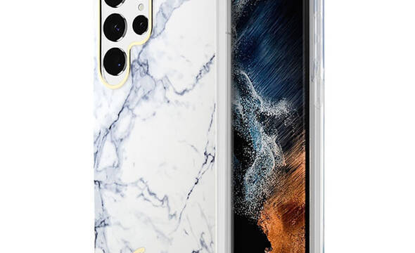 Guess Marble Collection - Etui Samsung Galaxy S23 Ultra (biały) - zdjęcie 1
