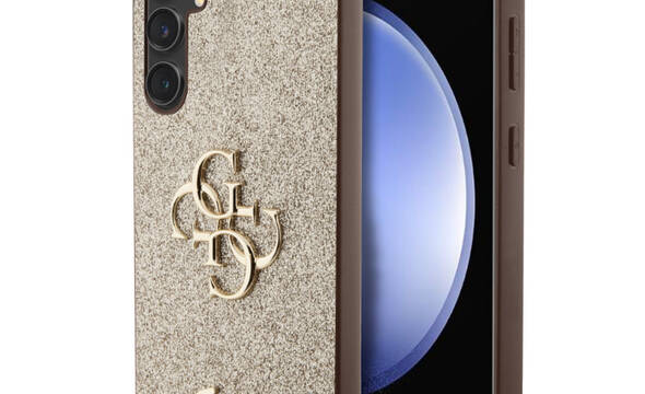 Guess Glitter Script Big 4G - Etui Samsung Galaxy S23 FE (złoty) - zdjęcie 1