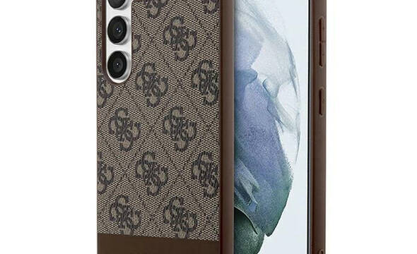 Guess 4G Bottom Stripe Metal Logo Collection - Etui Samsung Galaxy S24+ (bršzowy) - zdjęcie 1