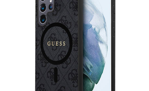 Guess 4G Collection Leather Metal Logo MagSafe - Etui Samsung Galaxy S24 Ultra (czarny) - zdjęcie 1