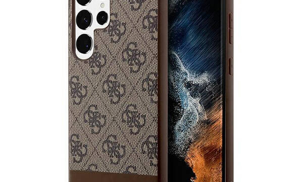 Guess 4G Bottom Stripe Metal Logo Collection - Etui Samsung Galaxy S24 Ultra (bršzowy) - zdjęcie 1