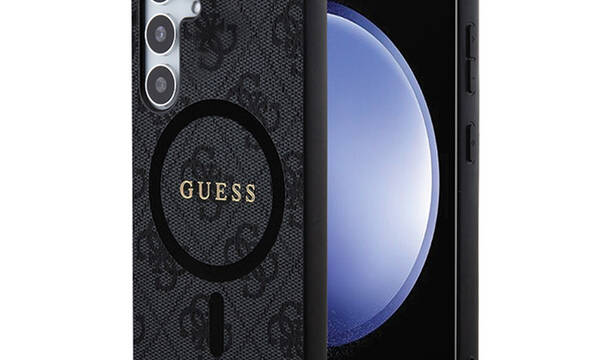 Guess 4G Collection Leather Metal Logo MagSafe - Etui Samsung Galaxy S24 (czarny) - zdjęcie 1
