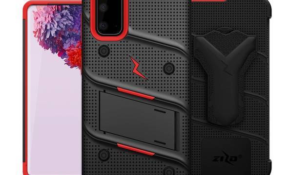 Zizo Bolt Cover - Pancerne etui Samsung Galaxy S20 oraz podstawka & uchwyt do paska (Black/Red) - zdjęcie 3