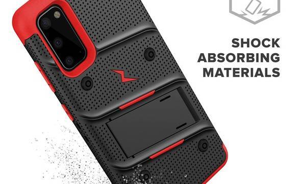 Zizo Bolt Cover - Pancerne etui Samsung Galaxy S20 oraz podstawka & uchwyt do paska (Black/Red) - zdjęcie 5