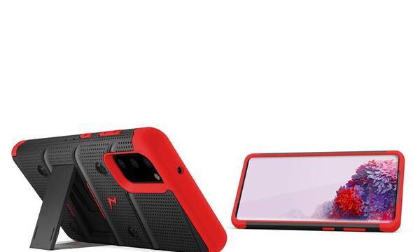Zizo Bolt Cover - Pancerne etui Samsung Galaxy S20 oraz podstawka & uchwyt do paska (Black/Red) - zdjęcie 6