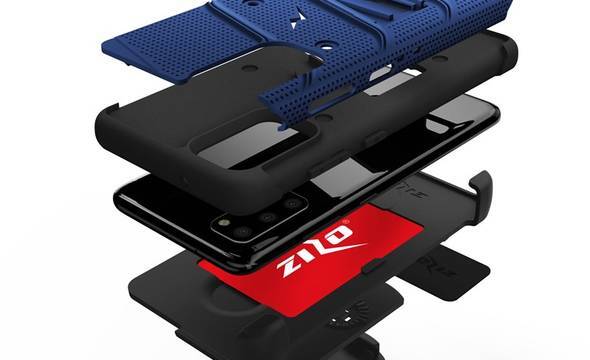 Zizo Bolt Cover - Pancerne etui Samsung Galaxy S20 oraz podstawka & uchwyt do paska (Blue/Black) - zdjęcie 4