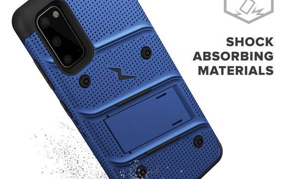 Zizo Bolt Cover - Pancerne etui Samsung Galaxy S20 oraz podstawka & uchwyt do paska (Blue/Black) - zdjęcie 5