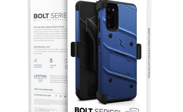 Zizo Bolt Cover - Pancerne etui Samsung Galaxy S20 oraz podstawka & uchwyt do paska (Blue/Black) - zdjęcie 8