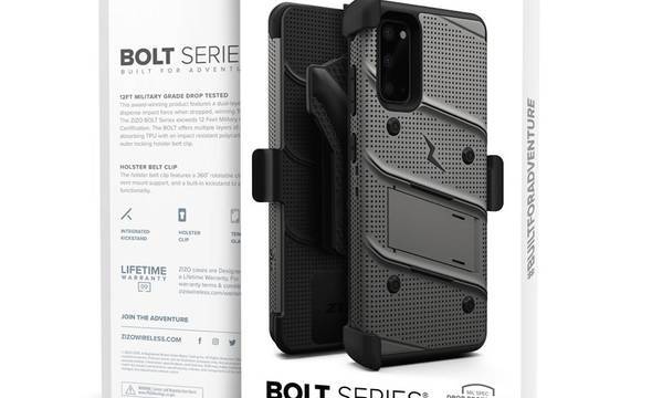 Zizo Bolt Cover - Pancerne etui Samsung Galaxy S20 oraz podstawka & uchwyt do paska (Gun Metal Gray) - zdjęcie 8