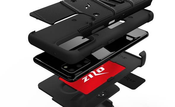 Zizo Bolt Cover - Pancerne etui Samsung Galaxy S20+ oraz podstawka & uchwyt do paska (Black/Black) - zdjęcie 4