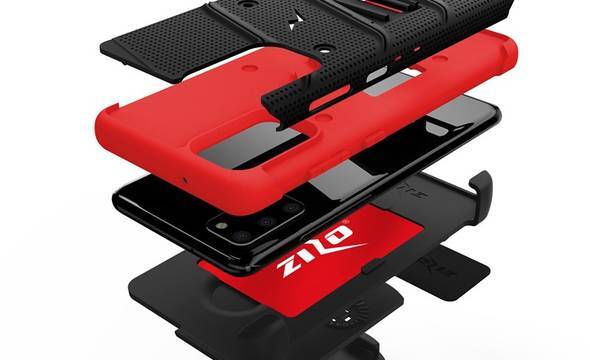 Zizo Bolt Cover - Pancerne etui Samsung Galaxy S20+ oraz podstawka & uchwyt do paska (Black/Red) - zdjęcie 4