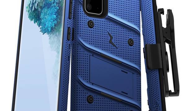 Zizo Bolt Cover - Pancerne etui Samsung Galaxy S20+ oraz podstawka & uchwyt do paska (Blue/Black) - zdjęcie 1