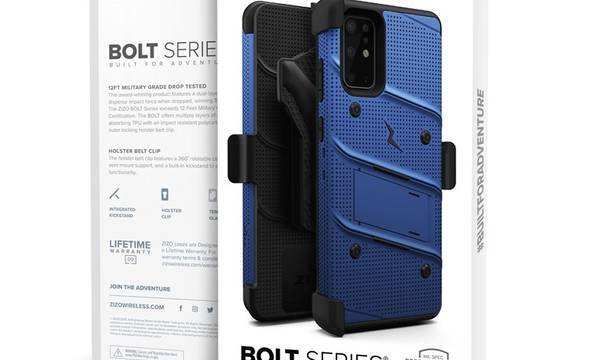 Zizo Bolt Cover - Pancerne etui Samsung Galaxy S20+ oraz podstawka & uchwyt do paska (Blue/Black) - zdjęcie 8