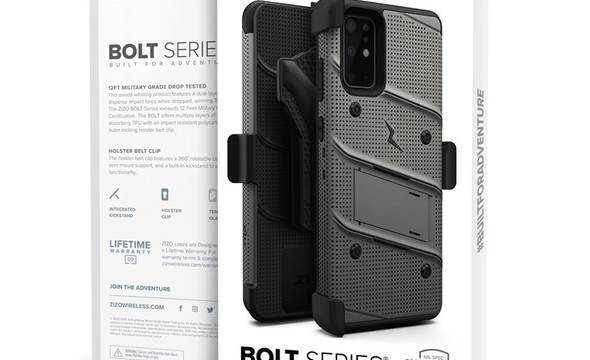 Zizo Bolt Cover - Pancerne etui Samsung Galaxy S20+ oraz podstawka & uchwyt do paska (Gun Metal Gray) - zdjęcie 8