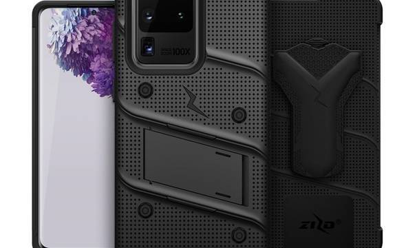 Zizo Bolt Cover - Pancerne etui Samsung Galaxy S20 Ultra oraz podstawka & uchwyt do paska (Black/Black) - zdjęcie 3