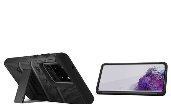 Zizo Bolt Cover - Pancerne etui Samsung Galaxy S20 Ultra oraz podstawka & uchwyt do paska (Black/Black) - zdjęcie 6
