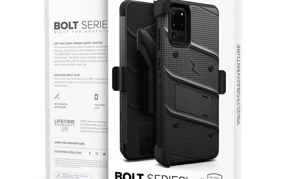 Zizo Bolt Cover - Pancerne etui Samsung Galaxy S20 Ultra oraz podstawka & uchwyt do paska (Black/Black) - zdjęcie 8