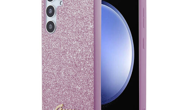 Guess Glitter Flakes Metal Logo Case - Etui Samsung Galaxy S24 (fioletowy) - zdjęcie 1