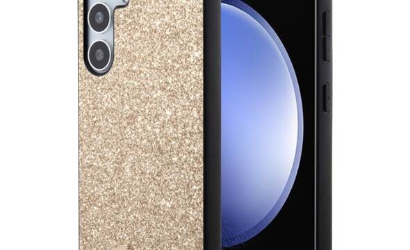 Guess Glitter Flakes Metal Logo Case - Etui Samsung Galaxy S24 (złoty) - zdjęcie 1