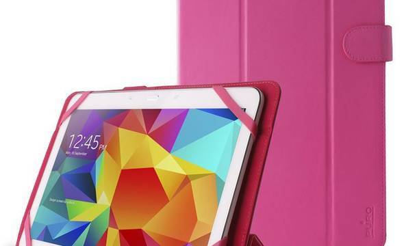 PURO Universal Booklet Easy - Etui tablet 10.1'' w/Folding back + stand up + Magnetic Closure (różowy) - zdjęcie 1
