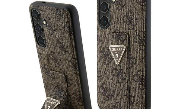 Guess Grip Stand 4G Triangle Strass Logo - Etui Samsung Galaxy S24 (bršzowy) - zdjęcie 1