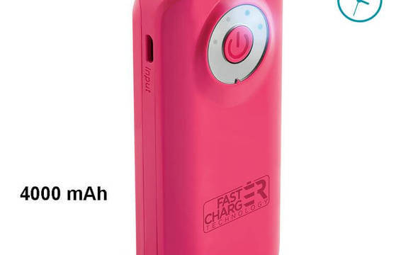PURO Universal External Fast Charger Battery - Uniwersalny Power Bank 4000 mAh, 2 x USB, 2.4 A (różowy) - zdjęcie 1