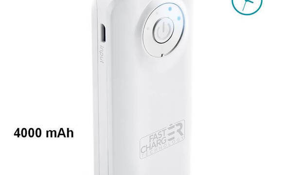 PURO Universal External Fast Charger Battery - Uniwersalny Power Bank 4000 mAh, 2 x USB, 2.4 A (biały) - zdjęcie 1