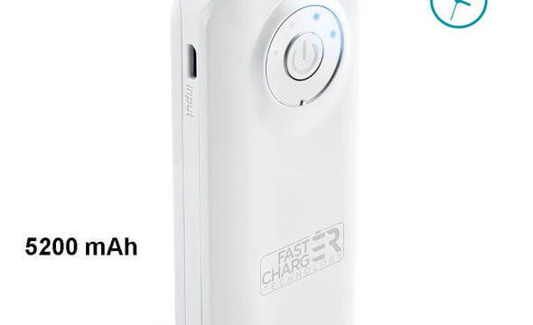 PURO Universal External Fast Charger Battery - Uniwersalny Power Bank 5200 mAh, 2 x USB, 2.4 A (biały) - zdjęcie 1