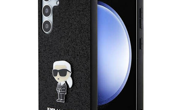 Karl Lagerfeld Fixed Glitter Ikonik Logo Metal Pin - Etui Samsung Galaxy S24 (czarny) - zdjęcie 1