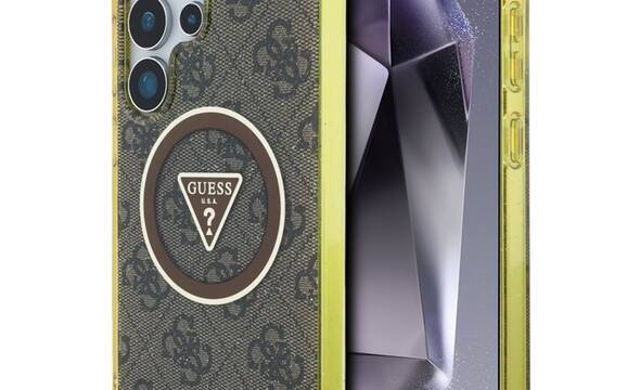 Guess 4G Glitter Triangle Buttons MagSafe - Etui do Samsung Galaxy S25 Ultra (bršzowy) - zdjęcie 1