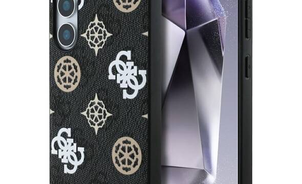 Guess 4G Printed Colored Peony Pattern MagSafe - Etui do Samsung Galaxy S25 (czarny) - zdjęcie 1