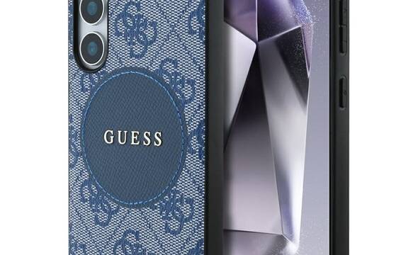 Guess 4G Round Patch Classic Logo MagSafe - Etui do Samsung Galaxy S25 (niebieski) - zdjęcie 1