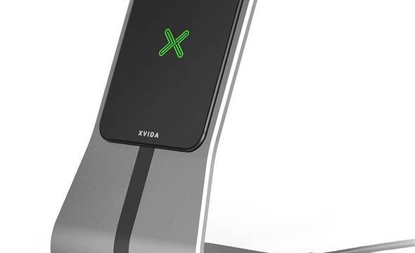 XVIDA (POWER 2) Wireless Charging Desk Stand - Ładowarka indukcyjna Qi 7.5W na biurko (srebrny) - zdjęcie 1