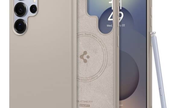 Spigen Silicone Fit Mag MagSafe - Etui do Samsung Galaxy S25 Ultra (Natural Titanium) - zdjęcie 1