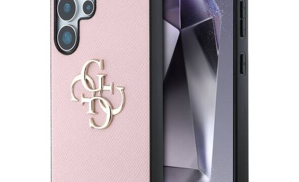 Guess Grained Big 4G Logo Small Classic Logo - Etui do Samsung Galaxy S25 Ultra (różowy) - zdjęcie 1