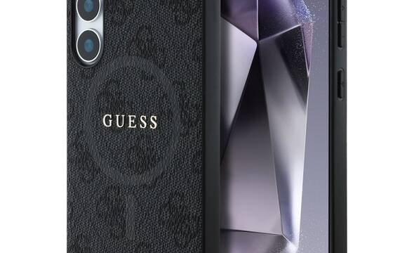 Guess Leather 4G Colored Ring Classic Logo MagSafe - Etui do Samsung Galaxy S25 (czarny) - zdjęcie 1