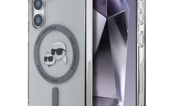 Karl Lagerfeld Button Karl & Choupette Heads Printed Logo MagSafe - Etui Samsung Galaxy S25+ (czarny) - zdjęcie 1