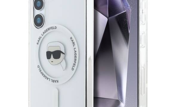 Karl Lagerfeld Button Karl Head Printed Logo MagSafe - Etui Samsung Galaxy S25 (biały) - zdjęcie 1