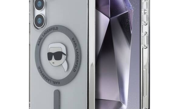 Karl Lagerfeld Button Karl Head Printed Logo MagSafe - Etui Samsung Galaxy S25 (czarny) - zdjęcie 1