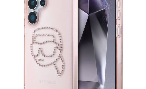 Karl Lagerfeld Rhinestones Karl Head Logo - Etui Samsung Galaxy S25 Ultra (różowy) - zdjęcie 1