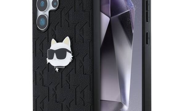 Karl Lagerfeld Leather Monogram Pin Logo Choupette Head - Etui Samsung Galaxy S25 Ultra (czarny) - zdjęcie 1
