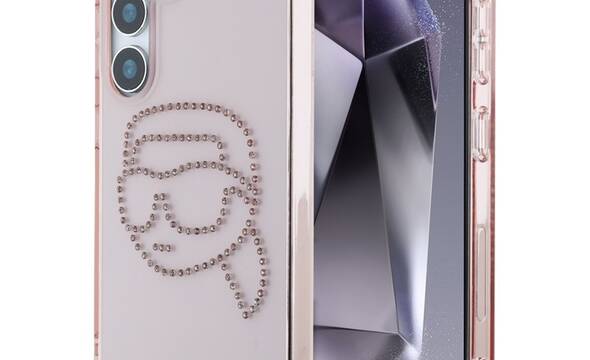 Karl Lagerfeld Rhinestones Karl Head Logo - Etui Samsung Galaxy S25 (różowy) - zdjęcie 1