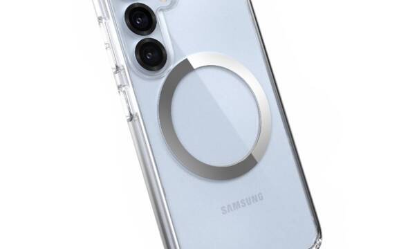 Speck Presidio Perfect-Clear Magnet - Etui Samsung Galaxy S25 / S24 MagSafe (Clear / Chrome Finish / Serene Silver) - zdjęcie 1