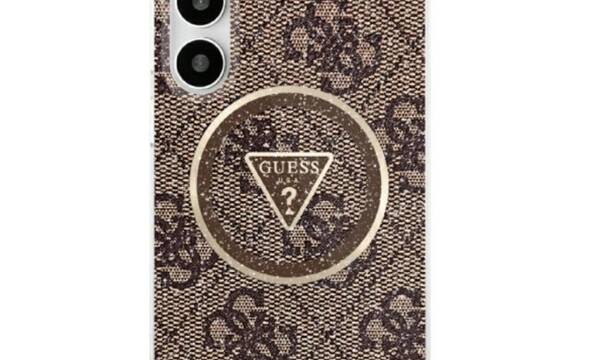 Guess 4G Glitter Triangle Buttons MagSafe - Etui do Samsung Galaxy S25 (bršzowy) - zdjęcie 1