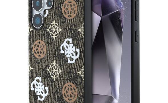 Guess 4G Printed Colored Peony Pattern MagSafe - Etui do Samsung Galaxy S25 Ultra (bršzowy) - zdjęcie 1