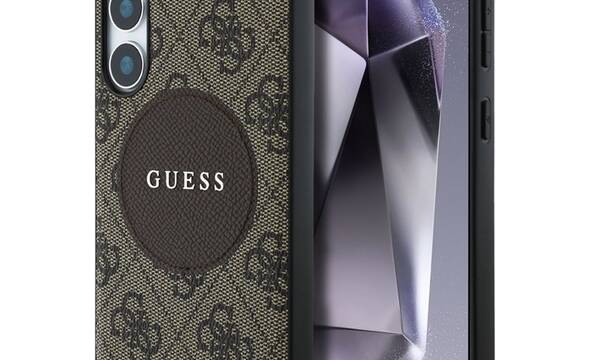 Guess 4G Round Patch Classic Logo MagSafe - Etui do Samsung Galaxy S25 (bršzowy) - zdjęcie 1