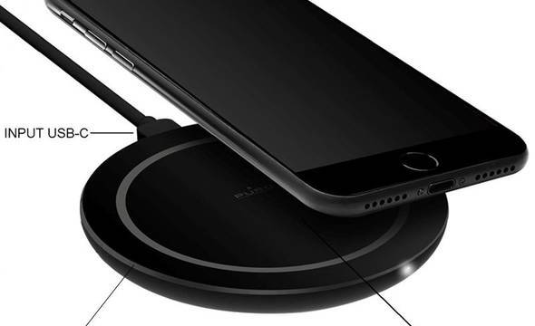 PURO Wireless Charging Station Qi - Bezprzewodowa ładowarka indukcyjna Qi do iPhone i Android, 5 W (czarny) - zdjęcie 2