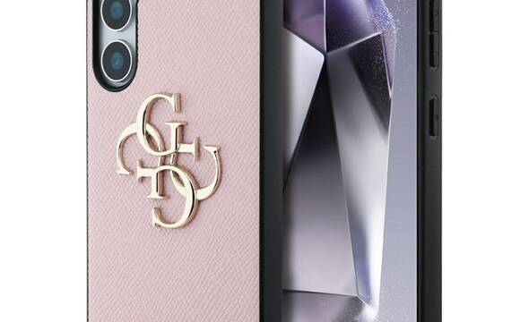 Guess Grained Big 4G Logo Small Classic Logo - Etui do Samsung Galaxy S25+ (różowy) - zdjęcie 1